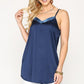 Velvet Mixed Adjustable Strap Round Hem Camisole