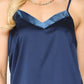 Velvet Mixed Adjustable Strap Round Hem Camisole