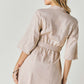 Drop Shoulder With Saist Tie Belted Dress