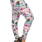 Plus Size Floral Print, Full Length Leggings In A Slim Fitting Style With A Banded High Waist