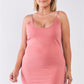 Plus Size Lite Mauve Sleeveless Scoop Neck Bodycon Cami Mini Dress