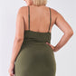 Plus Size Sleeveless Silky Cowl Neck Bodycon Cami Mini Dress