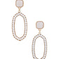 Beaded Oval Post Drop Earring