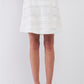 Snow-whine Striped High-waisted See-through Sheer Mesh Strips Cut-ins A-line Mini Skirt