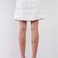 Snow-whine Striped High-waisted See-through Sheer Mesh Strips Cut-ins A-line Mini Skirt