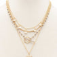 Square Shape Toggle Beaded Layered Necklace