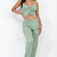 Front Ruched With Adjustable String Cami Casual/summer Jumpsuit