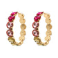 Rhinestone 3.25 Inch Classic Hoop Earring