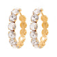 Rhinestone 3.25 Inch Classic Hoop Earring