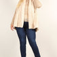 Plus Size Faux Fur Vest Jacket With Open Front, Hi-lo Hem, And Pockets