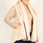 Plus Size Faux Fur Vest Jacket With Open Front, Hi-lo Hem, And Pockets