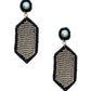 Seed Bead Rhinestone Hexagon Dangle Earring