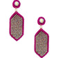 Seed Bead Rhinestone Hexagon Dangle Earring