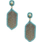 Seed Bead Rhinestone Hexagon Dangle Earring