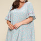 Plus Size Spring Floral Printed Lovely Swing Dress