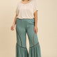 Wide Leg Elastic Waist Lace Tape Pants