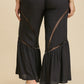 Wide Leg Elastic Waist Lace Tape Pants