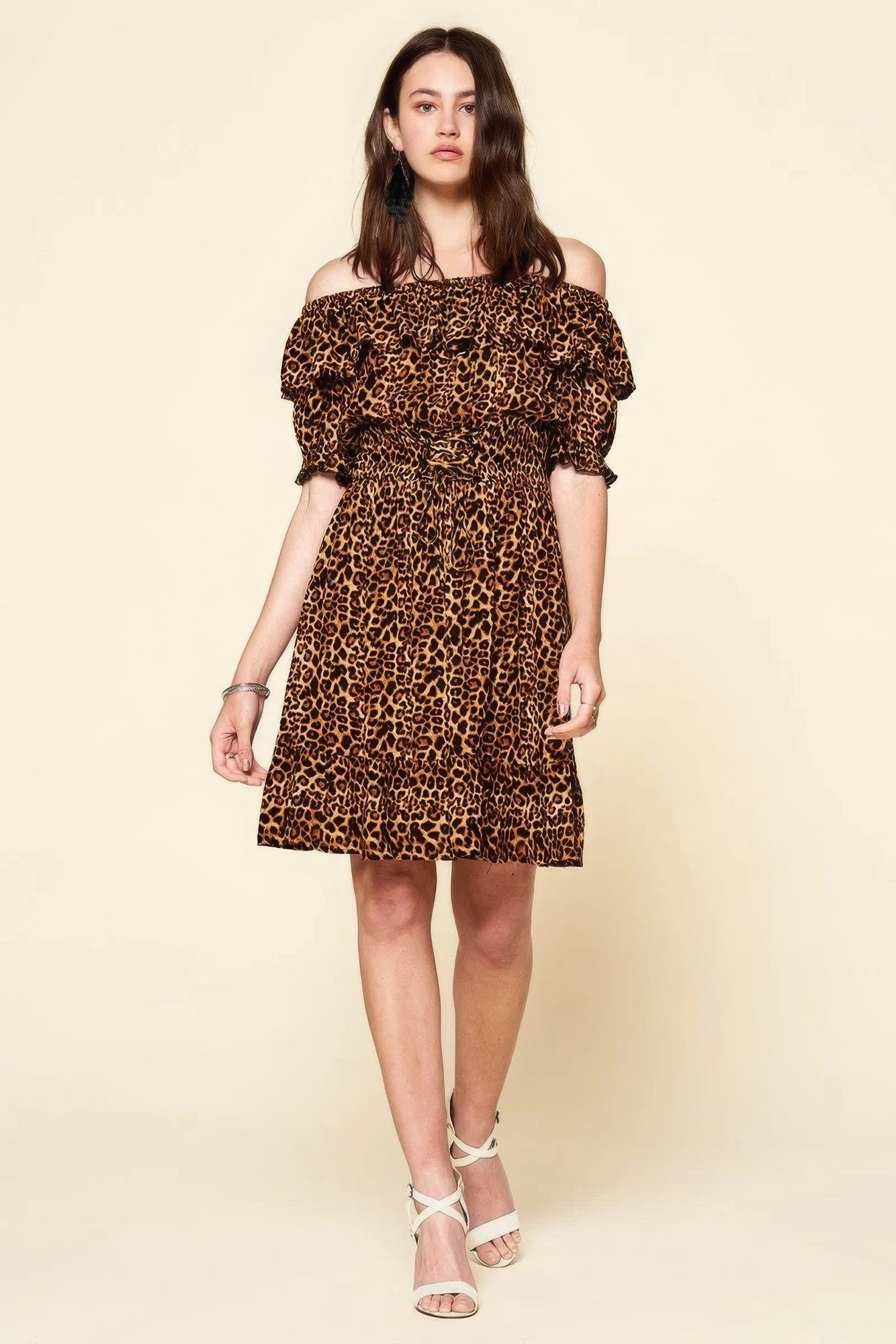 Leopard Printed Woven Dress