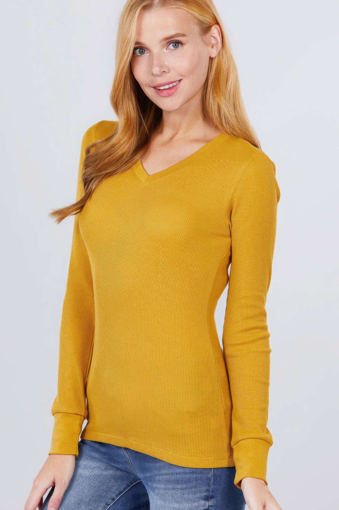 Long Slv V-neck Thermal Top