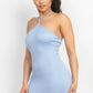 Halter Neck Ribbed Seamless Cut-out Dress