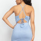 Halter Neck Ribbed Seamless Cut-out Dress