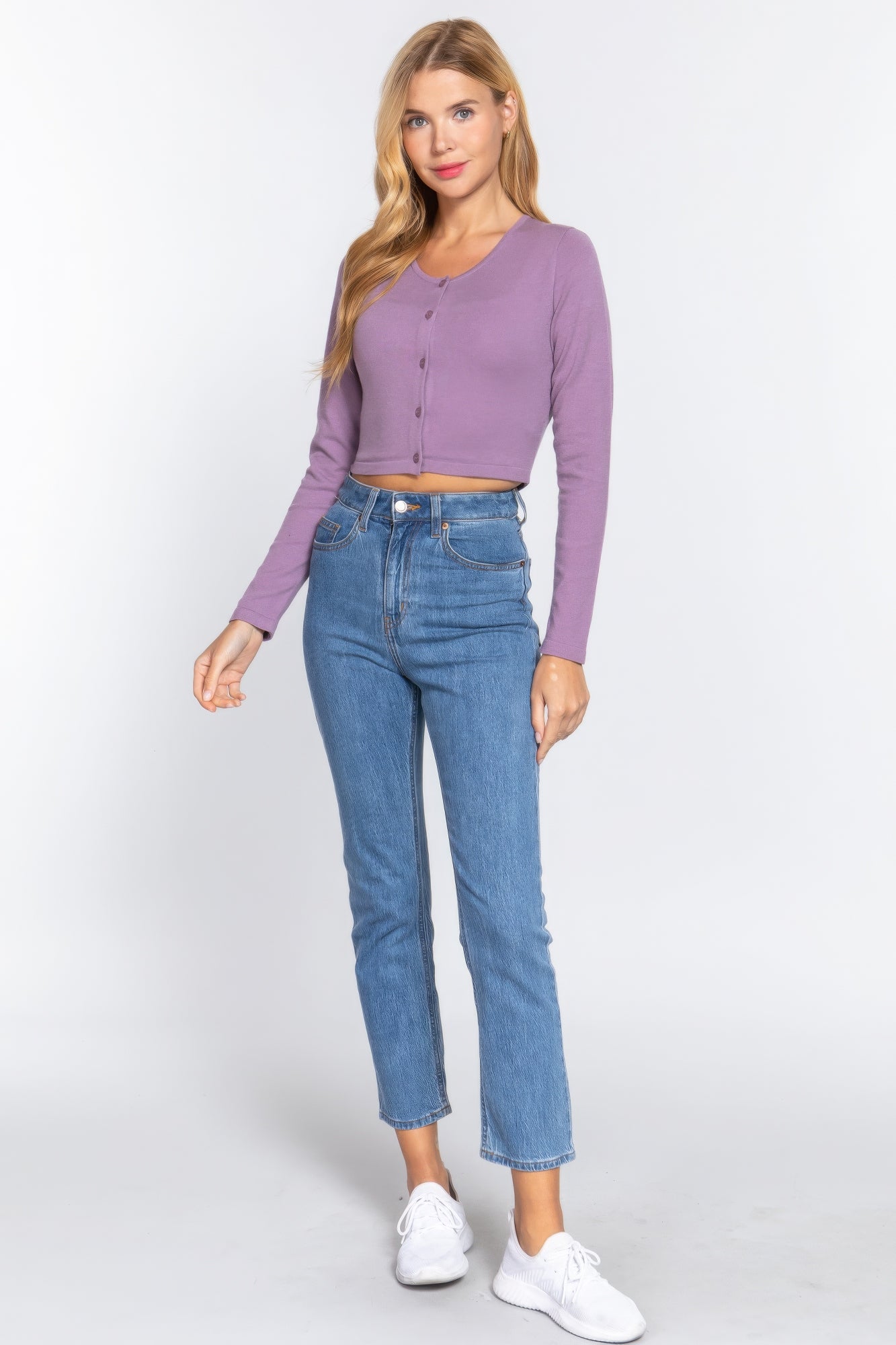 Long Slv Round Neck Viscose Sweater