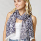 Flower Print Chiffon Scarf