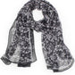 Flower Print Chiffon Scarf