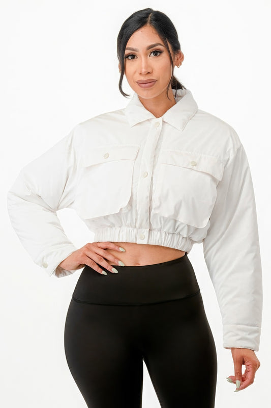 Shiny Puffer Bomber Jacket