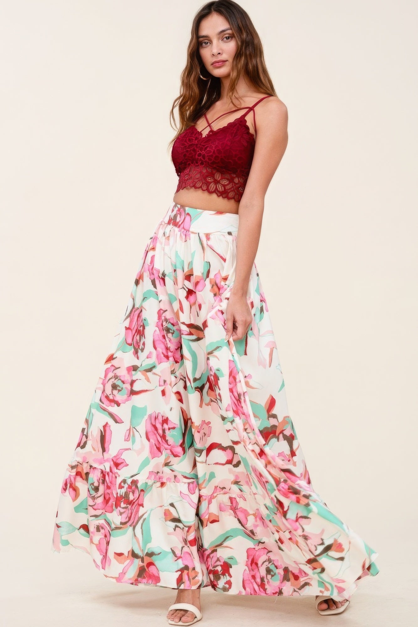 Printed Maxi Skirt With Pockets